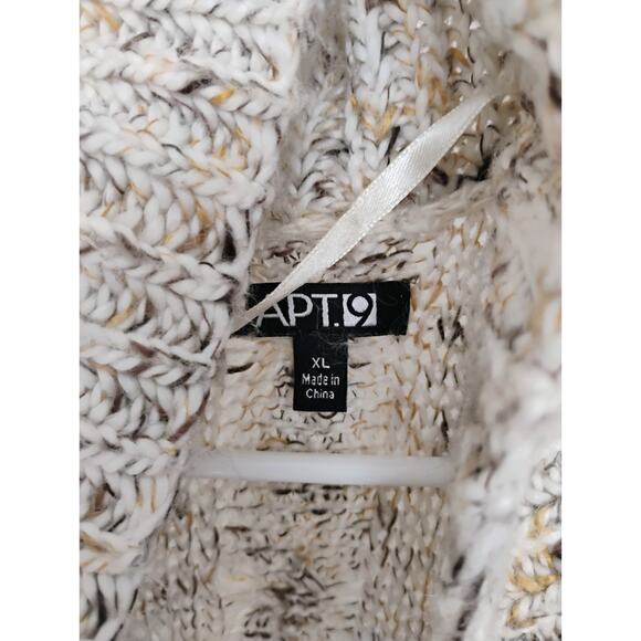 Apt. 9 XL Long Beige Cardigan Sweater. Ruffles. Bell Sleeve. Hippie. Boho. - Picture 3 of 16